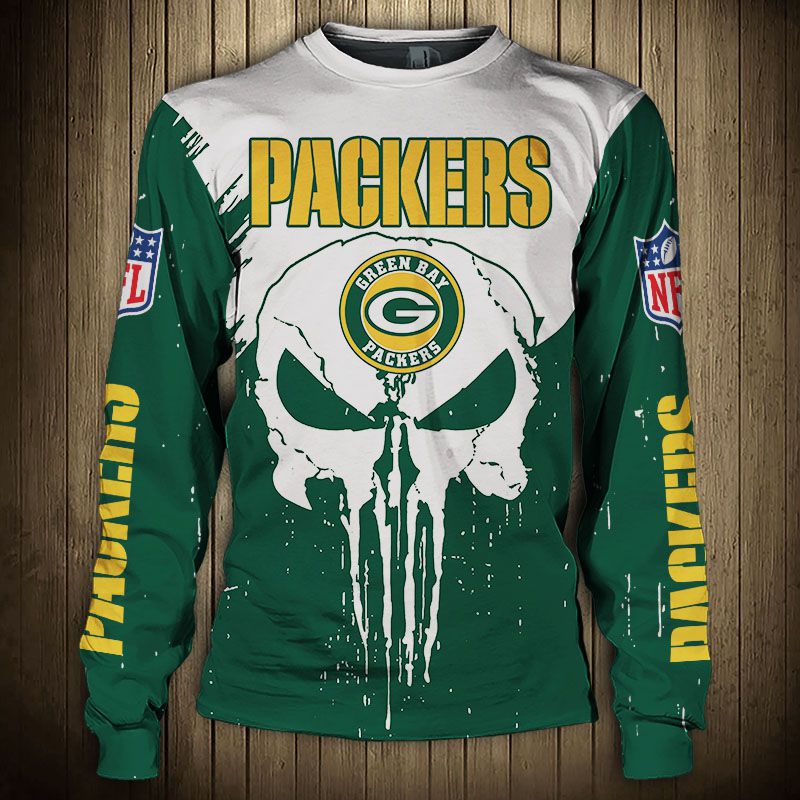 Men’S Green Bay Packers Sweatshirt Punisher On Sale