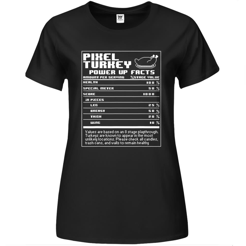 Nutritional Facts Shirt, Gamer Nutrition Facts Shirt, Turkey Nutritional Facts Pixel Classic Gamer Premium Womens T Shirts