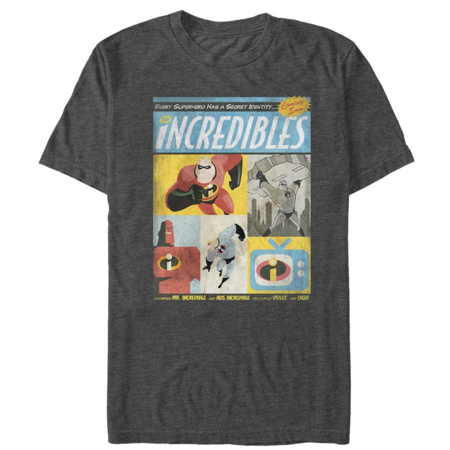 The Incredibles Men’s Comic Book Cover  T Shirt