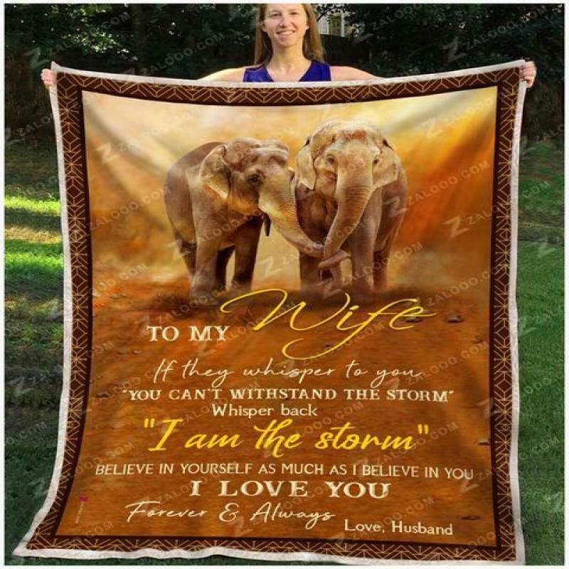 homesweetquilt – Elephant To My Wife I Love You Forever & Always Sofa fleece blanket, Small, Medium, Large, X-large, hf1108