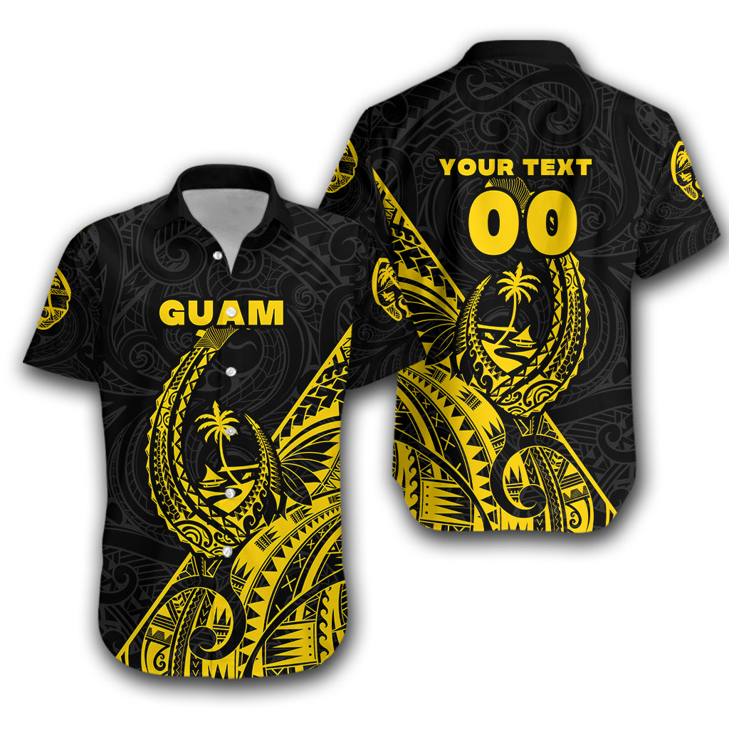 (Custom Personalised) Guam Rugby Hawaiian Shirt Polynesian Patterns Style – Yellow Lt16