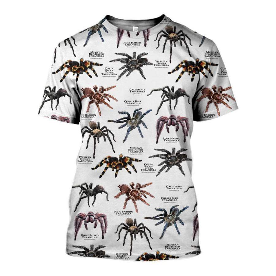 3D All Over Printed Tarantulas of the World Shirts