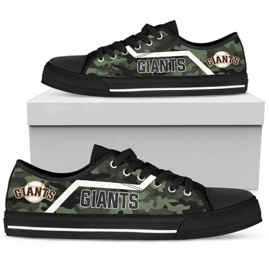 Simple Camo San Francisco Giants Low Top Shoes