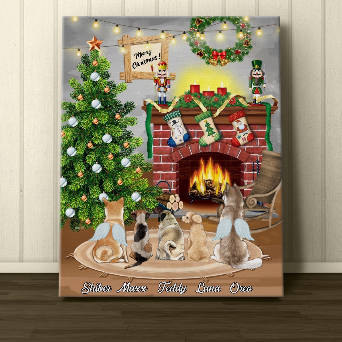 Personalized Custom Dog Christmas Canvas,Christmas Gift For Dog Lover Owner-PersonalizedFury