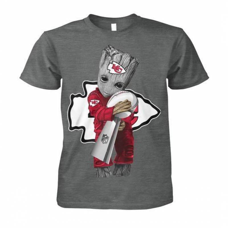 Kansas City Chiefs Baby Groot Hug A Super Bowl LIV Shirt