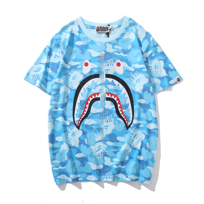 Bape Shark T Shirt Bape Flame Camo Cotton Tee 1389