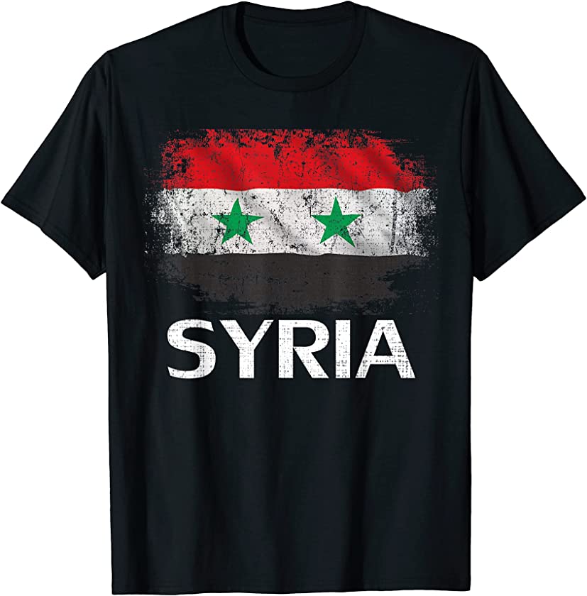 Vintage Syria Flag For Syrian Gift T-Shirt