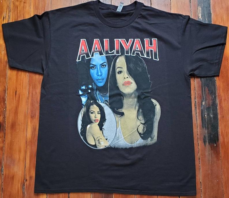 Aaliyah Vintage t Shirt Unisex black print t shirt