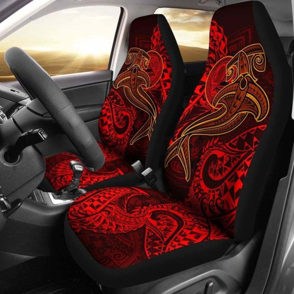 American Samoa Car Seat Covers – Red Shark Polynesian Tattoo – 102802