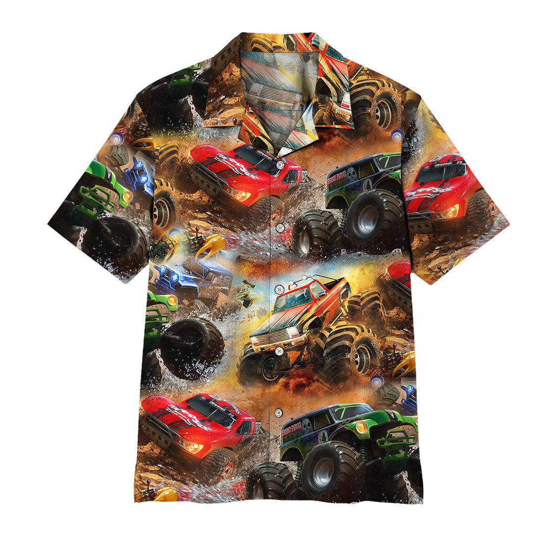 Gearhumans Monster Truck Hawaiian Shirt Ha35217