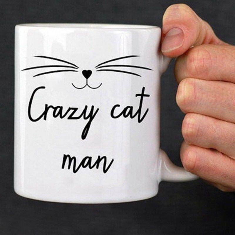 Details about  Crazy Cat Man Kitten Coffee Mug Unique Ceramic Cup The best gift for a friend 11 oz mugs mug