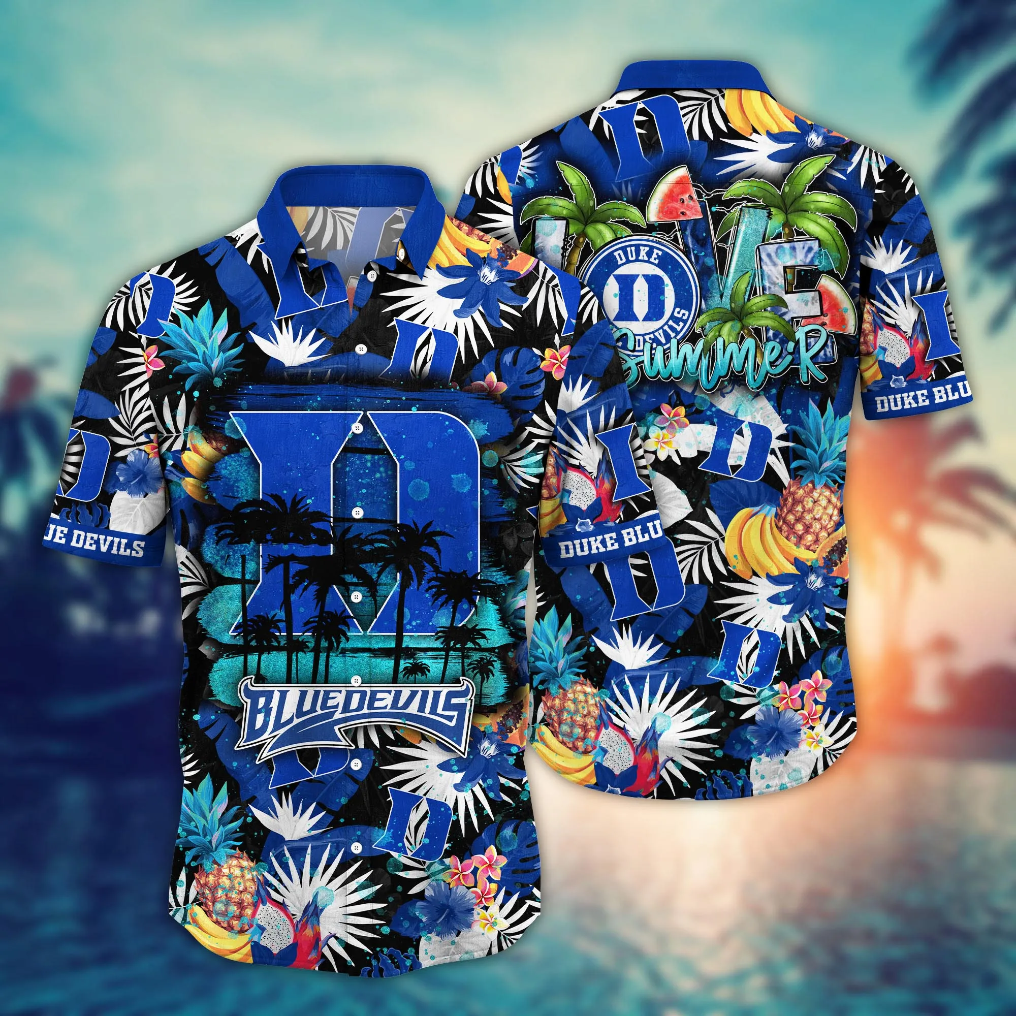 Duke Blue Devils NCCA Hawaiian Shirt Vacation Timetime Aloha Shirt