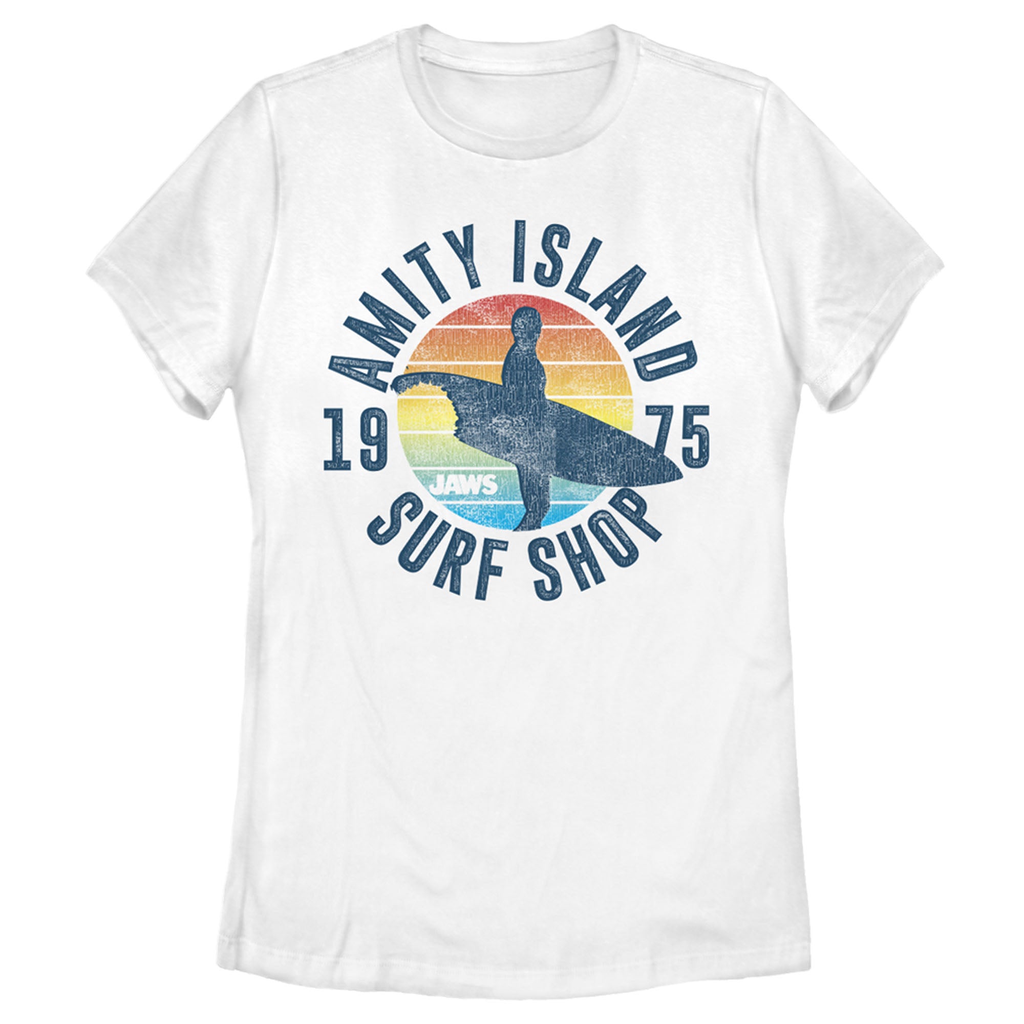 Women’S Jaws Retro Amity Island Surf Shop T-Shirt