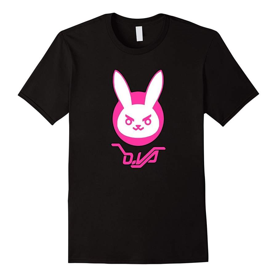 Mens Personality T Shirt Overwatch D.Va Bunny Spray Tee Shirt Men’S Punk T-Shirt