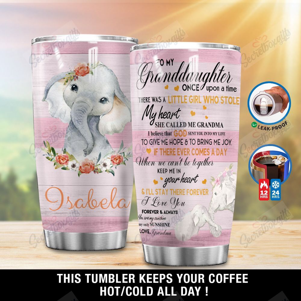 Personalized Elephant Granddaughter Ni2712003Vh Stainless Steel Tumbler Customize Name, Text, Number