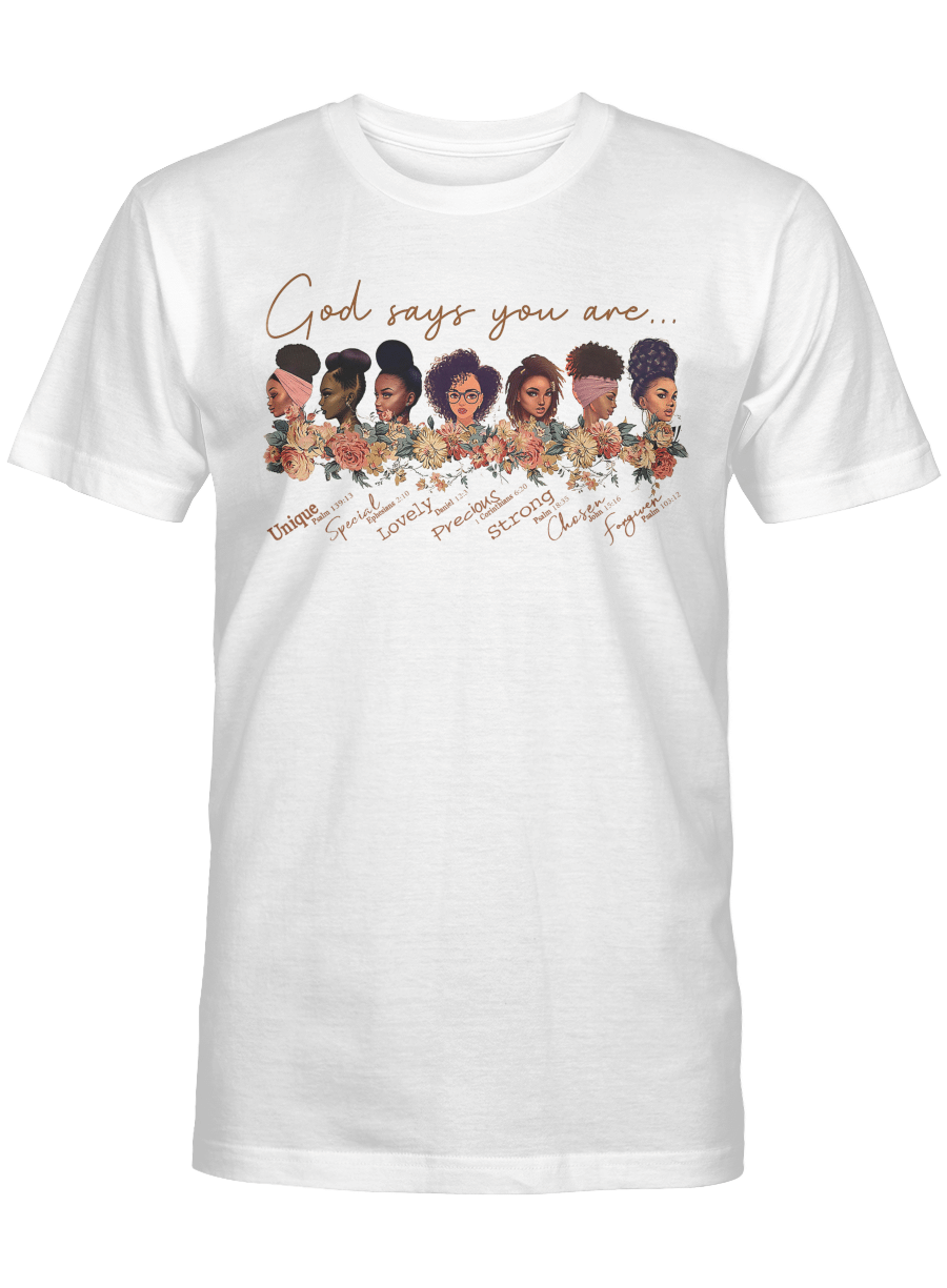 God Says You Are Black Queen African American Women T-shirt