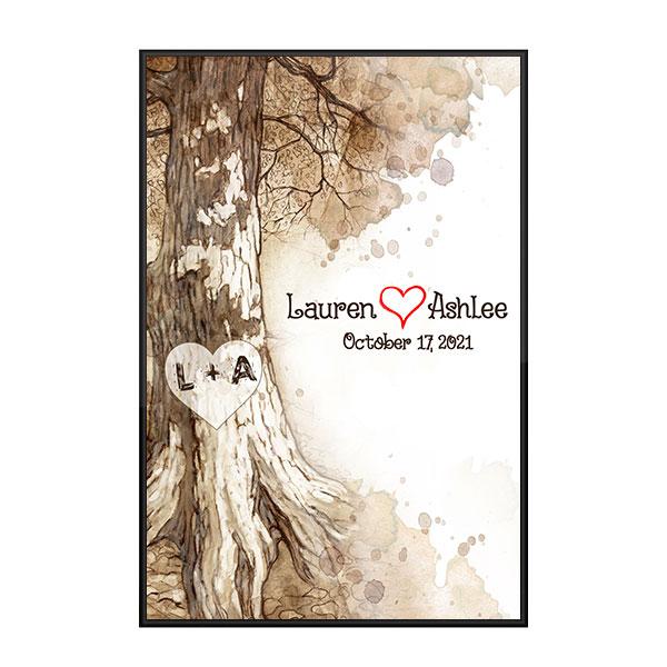 Custom Personalized photo name Valentine’s day wall prints poster gift ideas for room him boyfriend husband her girlfriend wife couple – Couple Tree TY3012 – Personalizedwitch