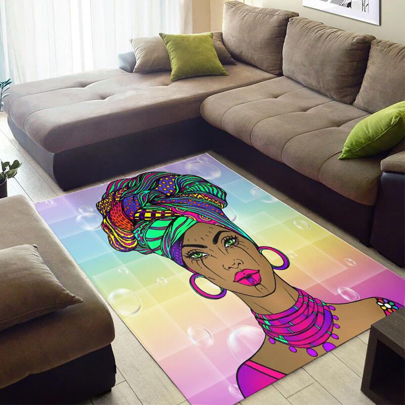 Trendy African American Rug Pretty African American Melanin Girl African Style Carpet African Room Decor BPS4094