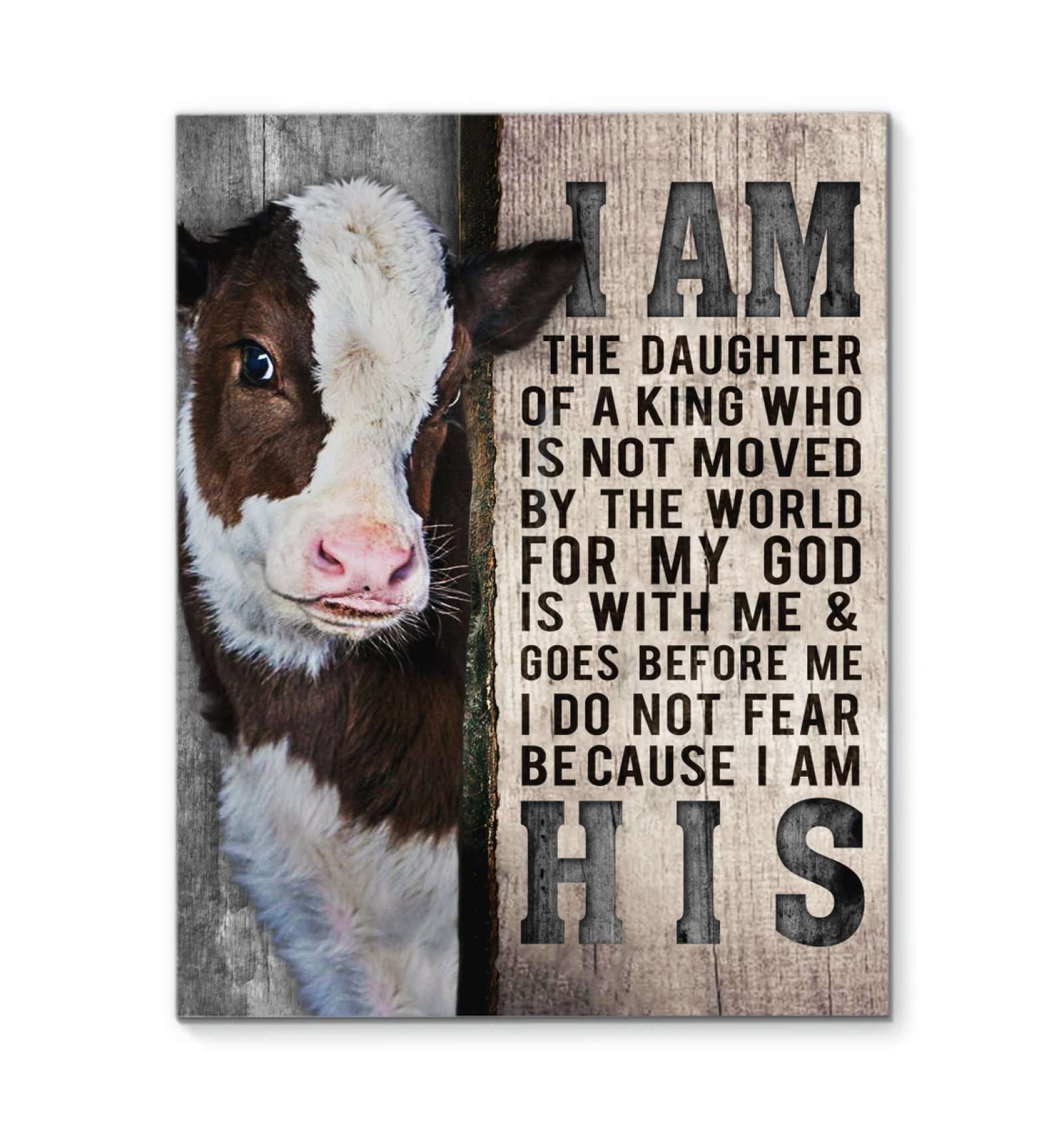 Canvas – Cow – I Am His Gift For Family, Wall Art Decor, Canvas Print, Home Decor