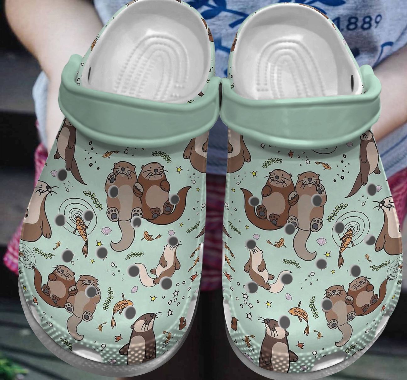 Sea Otters Personalized Clog, Custom Name, Text, Color, Number Fashion Style For Women, Men, Kid, Print 3D Cute Theme