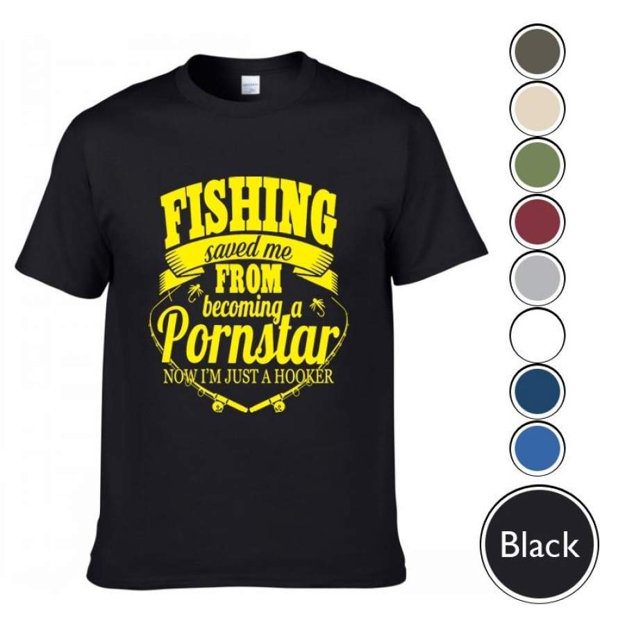 Super Cool Printed Fishing T-Shirt, Gift For Fisherman T-Shirt, Round Neck Cotton T-Shirt.