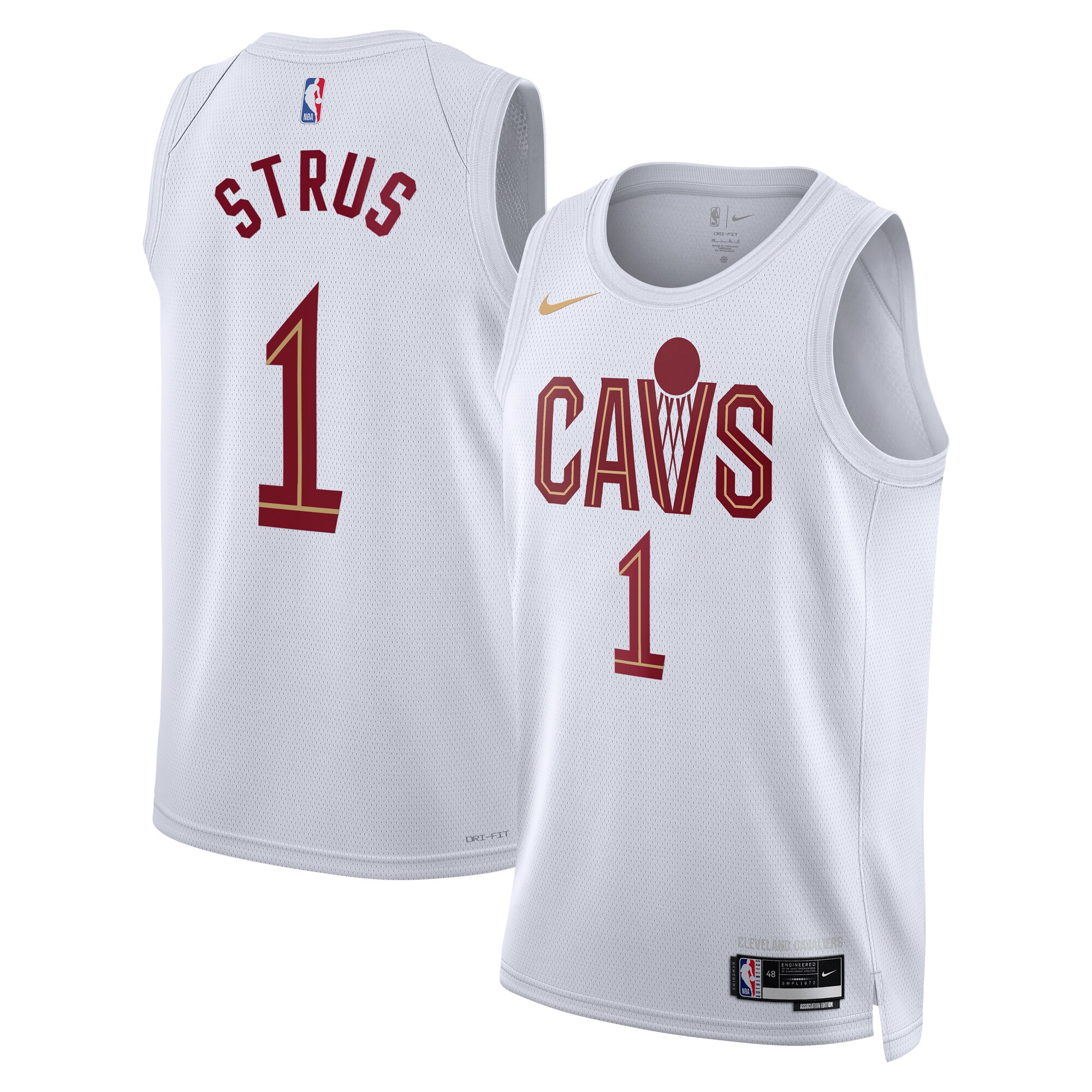 Cleveland Cavaliers Association Edition Swingman Jersey – White – Max Strus – Unisex