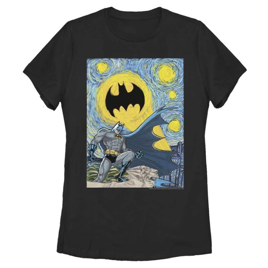 Van Gogh Batman – DC Comics: Batman Black T-Shirt, Women’s