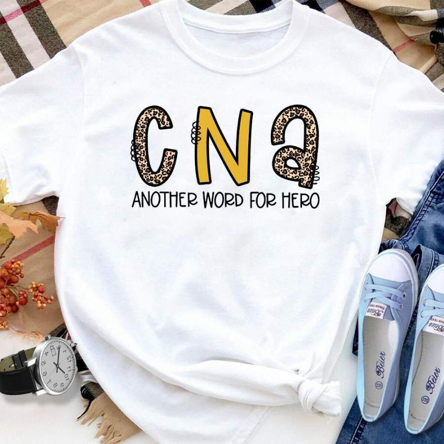 CNA Leopard Another Word For Hero White Cotton T Shirt For Men and Women S-6XL Gift