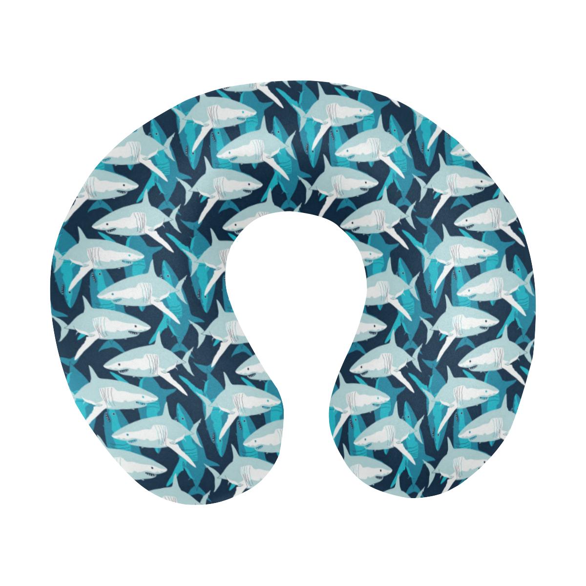 Shark Design Print U-Shaped Travel Neck Pillow