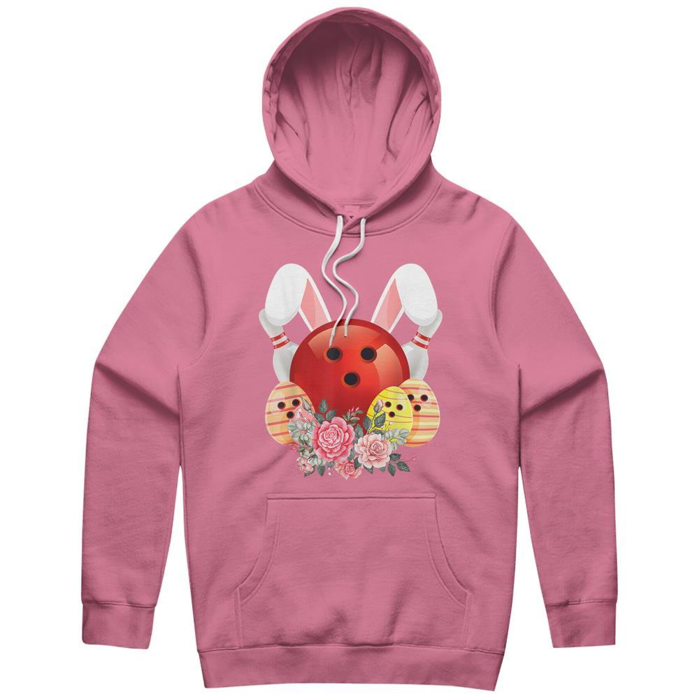 Bowling Easter Bunny Egg 2021 Rabbit Flowers Pascha Bowler Hoodie