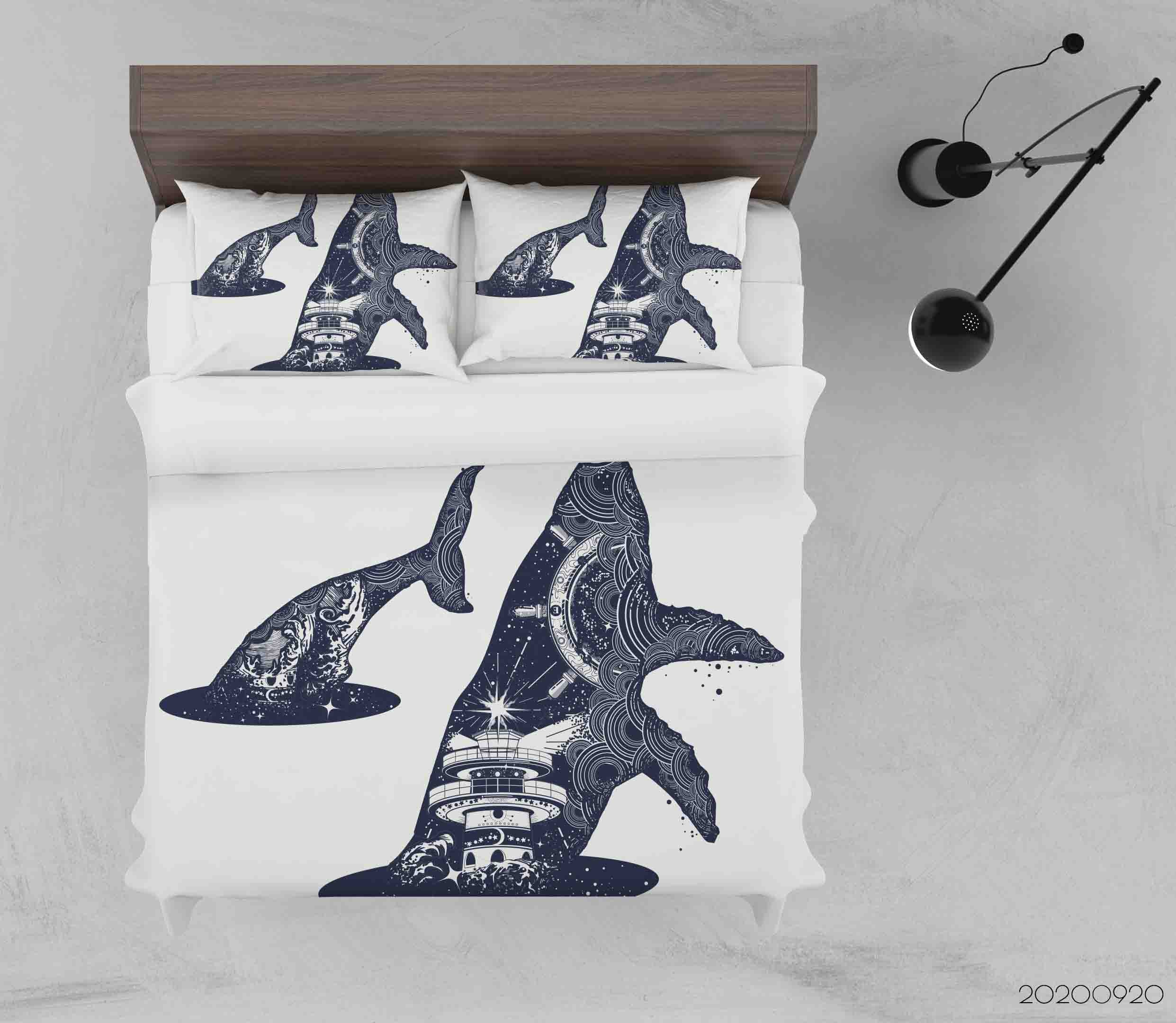 3D Whale Surreal Abstract Pattern Quilt Cover Set Bedding Set Duvet Cover Pillowcases Wj 9229