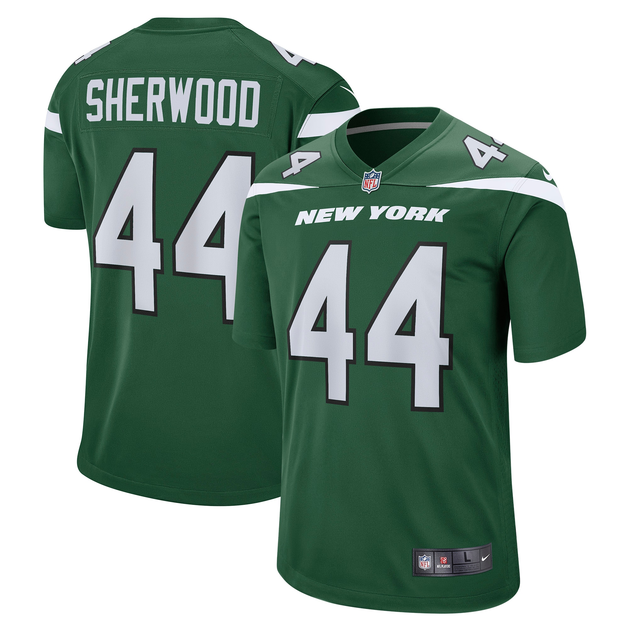 Men’s New York Jets Jamien Sherwood Gotham Green Game Jersey