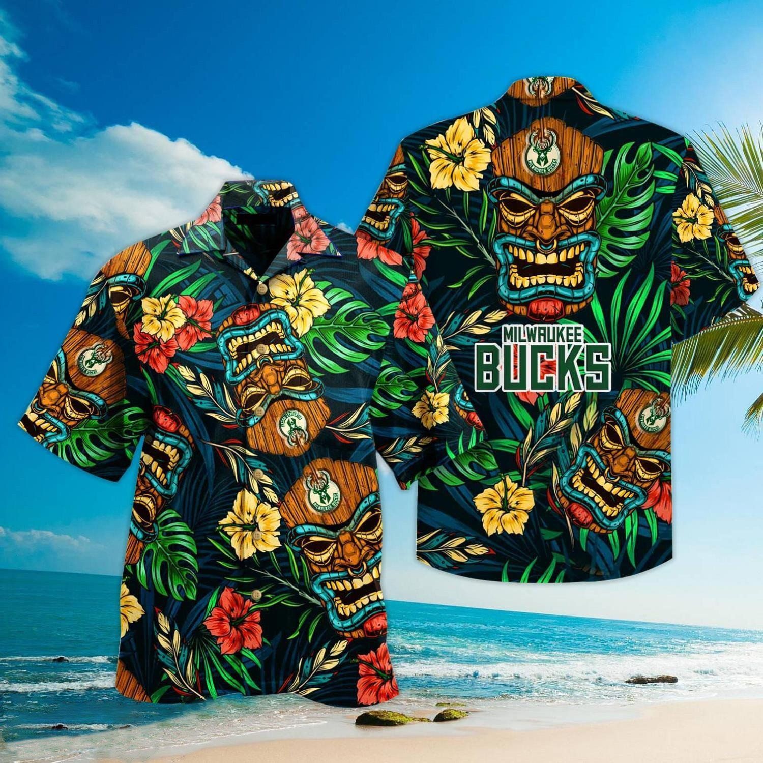 Milwaukee Bucks Authentic Hawaiian Getaway Shirt