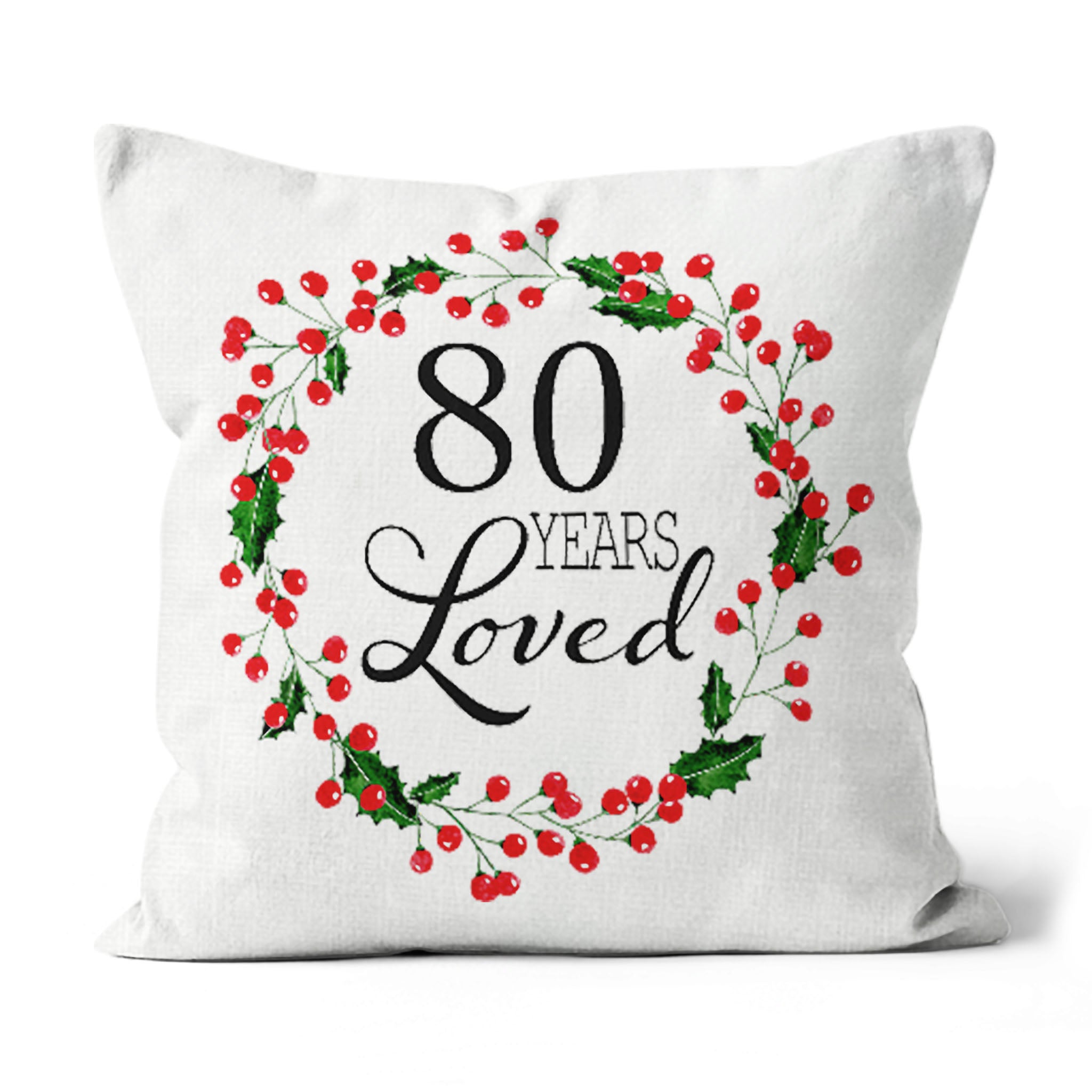 80Th Birthday Gift Ideas, Birthday Gift For Grandma, Happy 80Th Birthday, 80Th Birthday Party Linen Throw Pillow