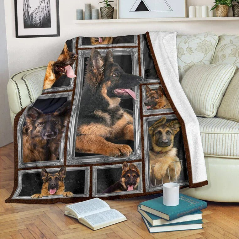 German Shepherd Blanket, Gift For German Shepherd Lovers, Dog Lover Gift Throw Blanket Soft Warm