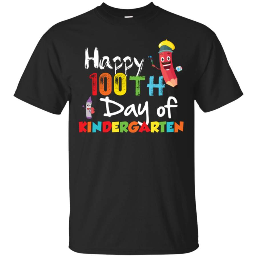 AGR Adorable Happy 100th Day of Kindergarten Teacher Shirt