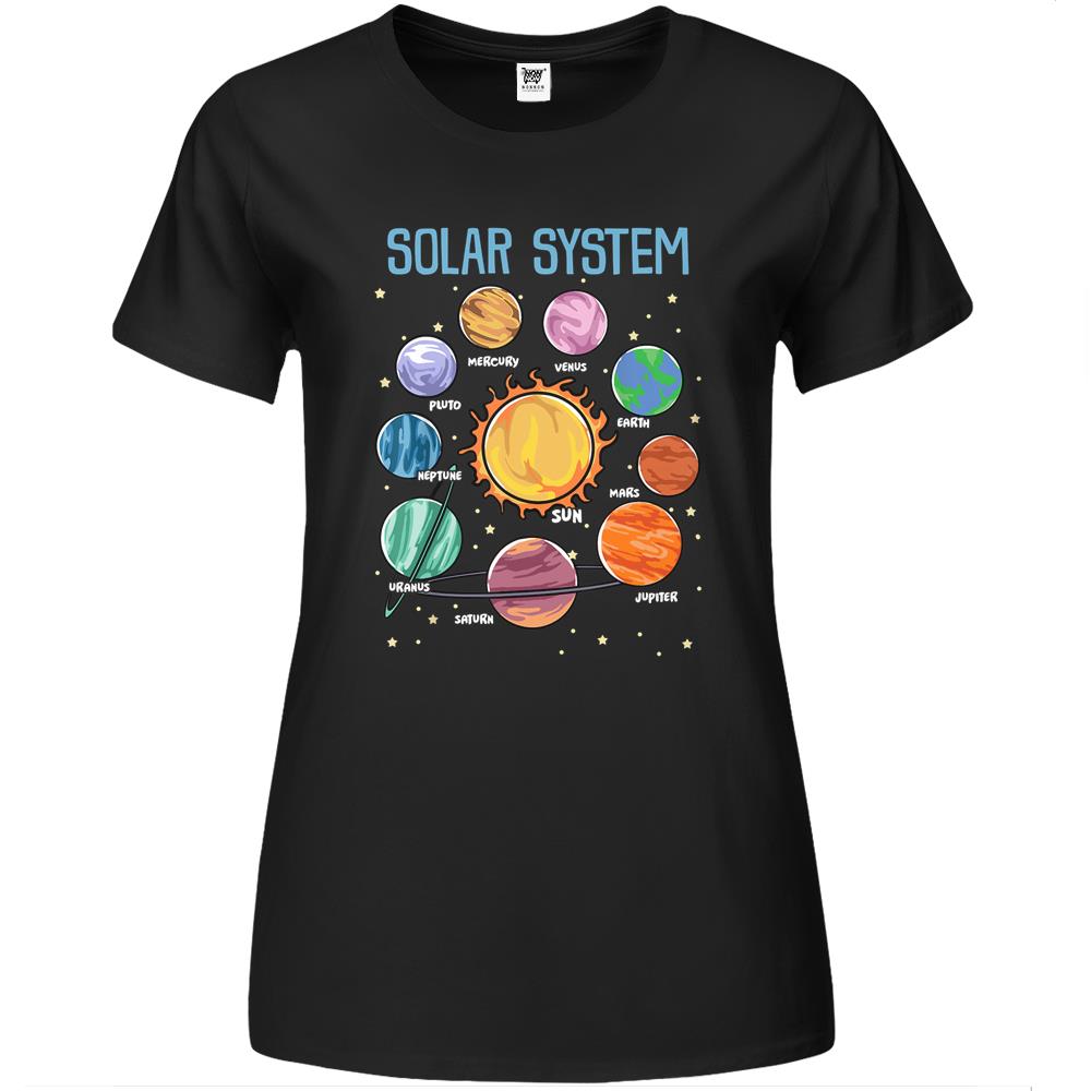 Solar System Planets Science Space Boys Girls Stem Premium Womens T Shirts