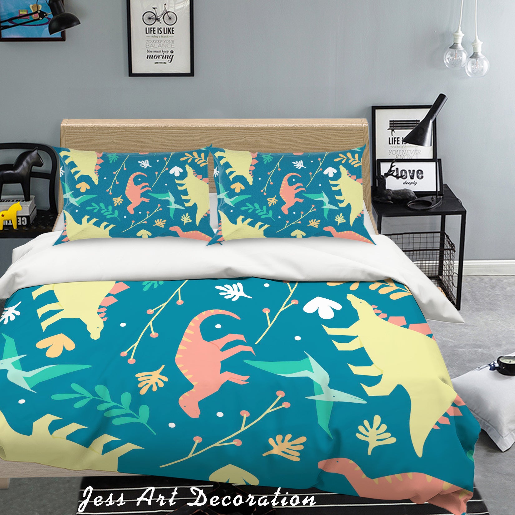 3D Hand Drawn Dinosaur Quilt Cover Set Bedding Set Pillowcases 42