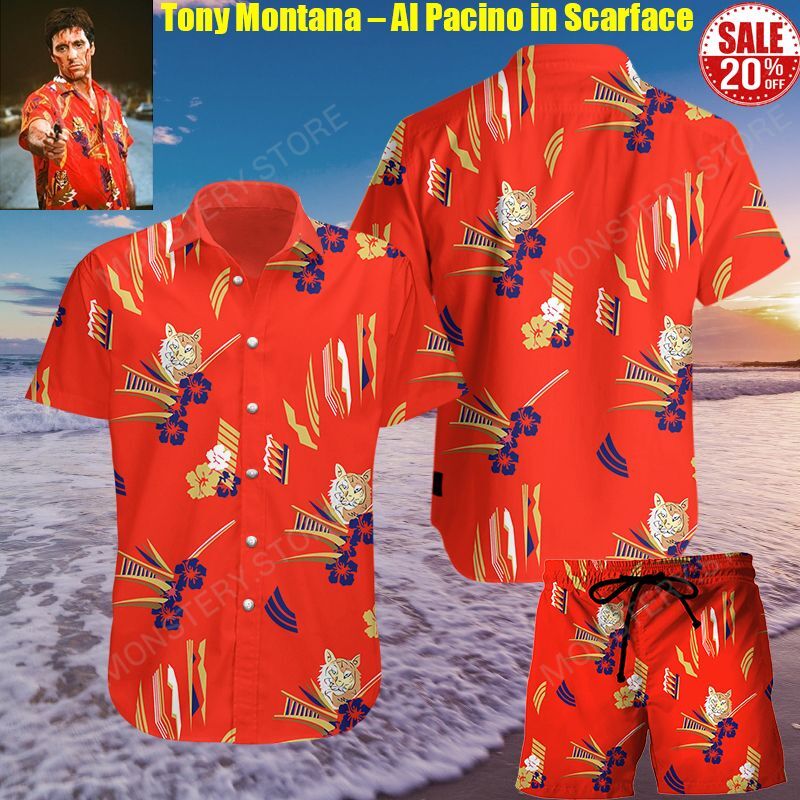 Tony Montana Al Pacino In Scarface Hawaii Shirt Shorts Ha106649