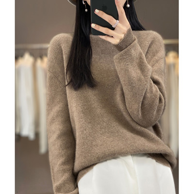 Cashmere sweater Women’s high neck pullover 100% pure wool casual knitting loose top Autumn and winter 2022 new fashion sweater alx