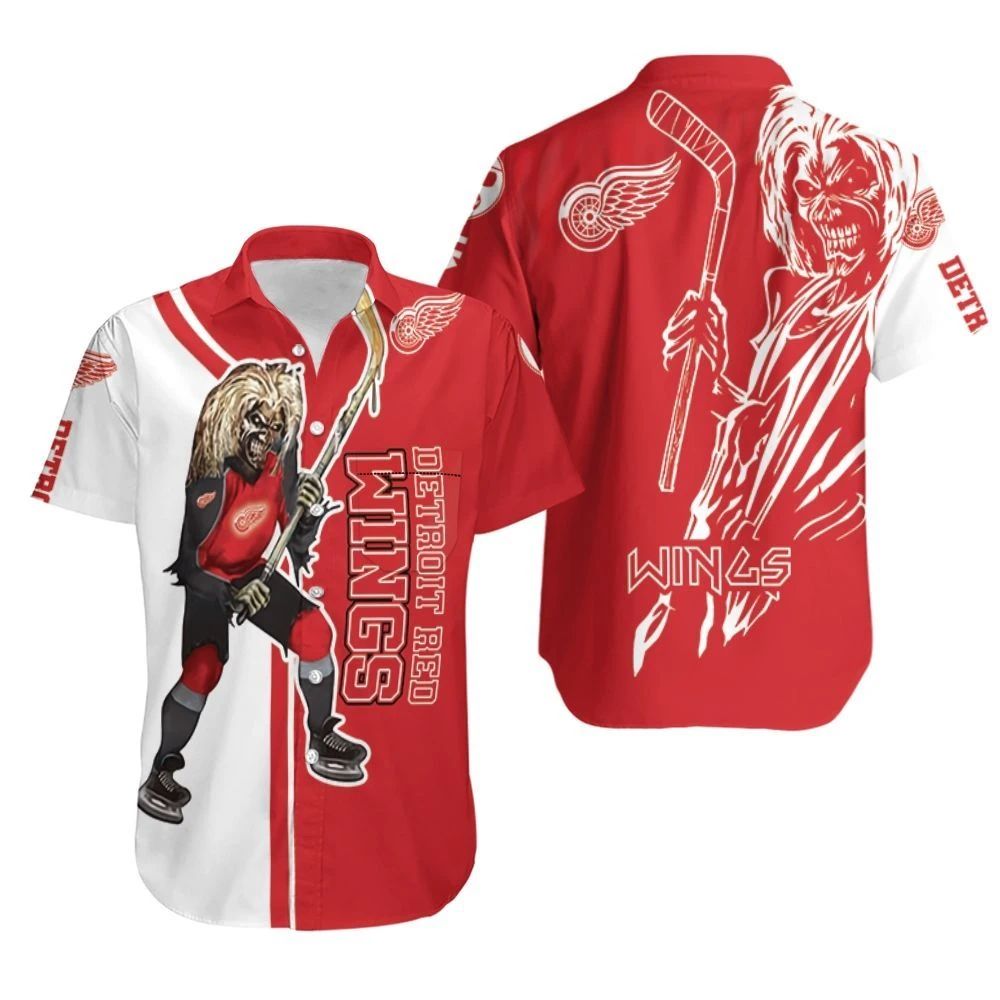 Detroit Red Wings And Zombie For Fan Hawaii Shirt Combo Beach Ha93137