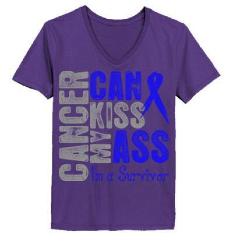 AGR Cancer Can Kiss My Ass I Am A Survivor – Ladies’ V-Neck T-Shirt