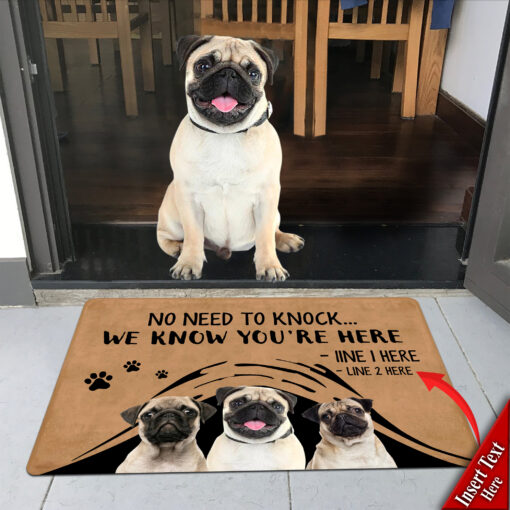 Pug M288 Camping Custom Doormat All Over Printed