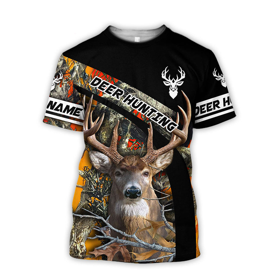 Personalized Name Deer Hunting 3D All Over Printed, Animal Hunting 3D T-Shirt For Him, Gift For Hunter