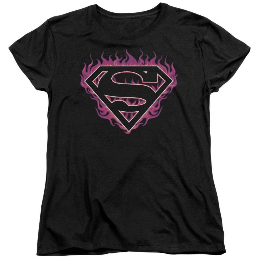 Superman Fuchsia Flames Women’s T-Shirt