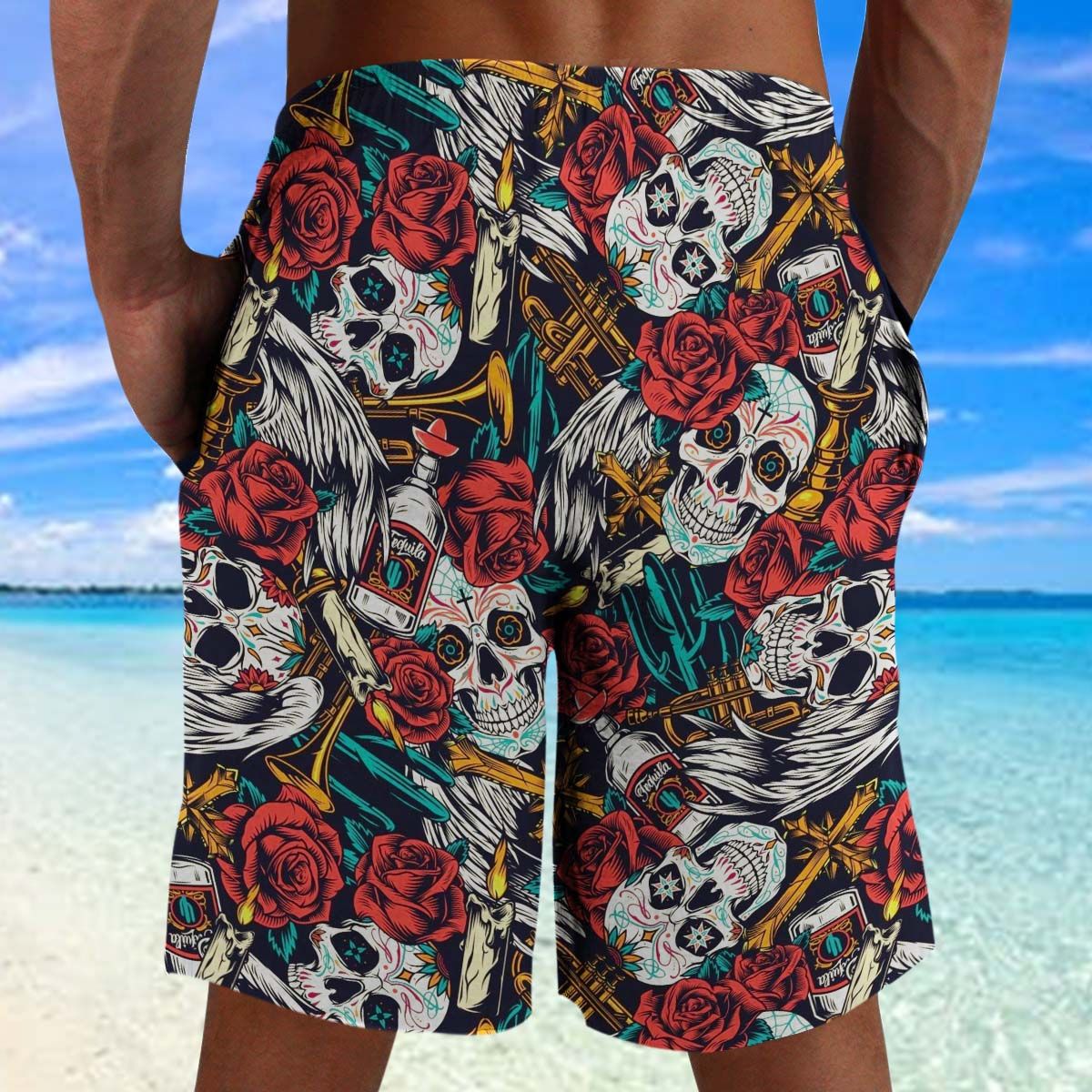 Felacia Sugar Skull Pattern Hawaiian Shirts 06744 Ha17445