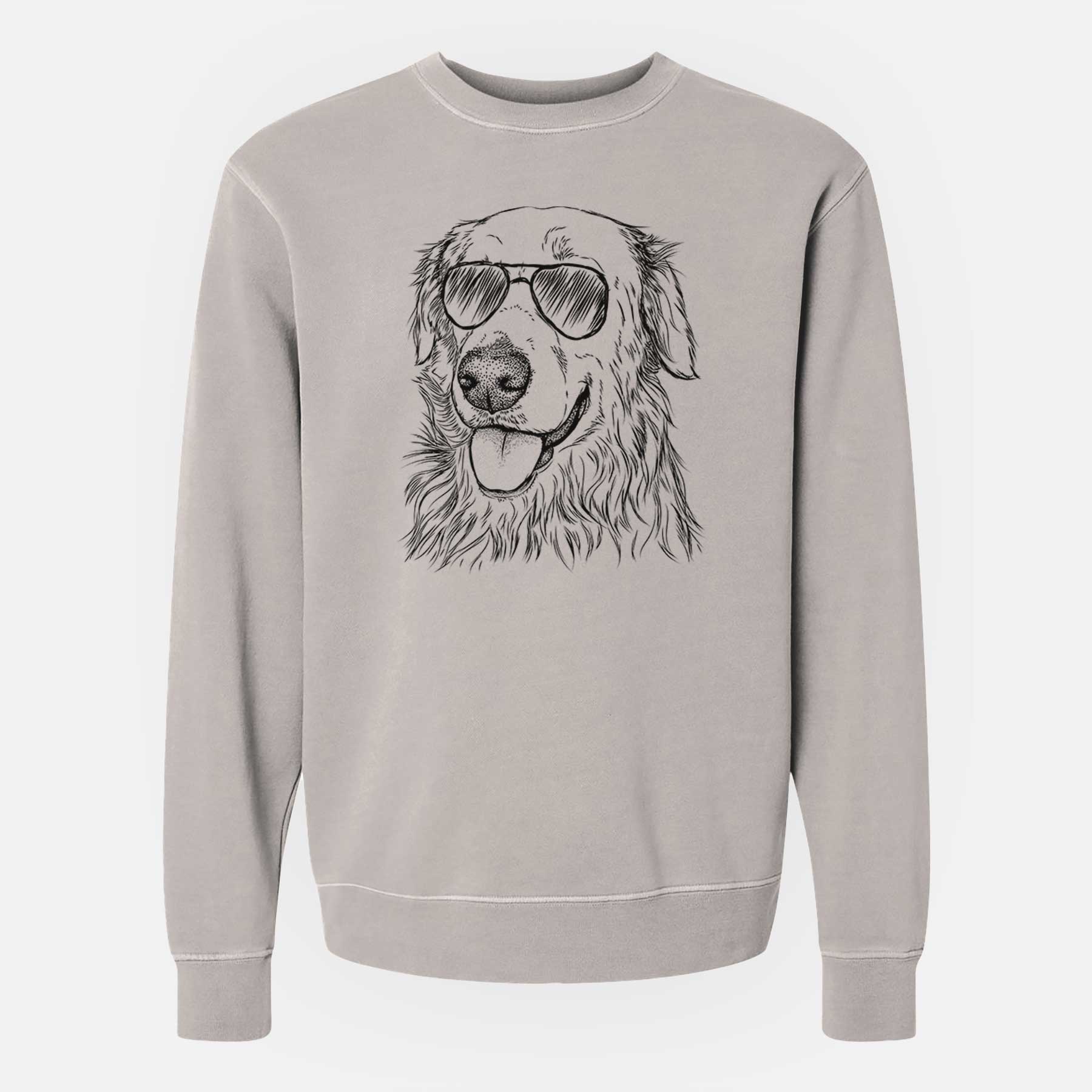 Aviator Hopper The Golden Retriever – Unisex Pigment Dyed Crew Sweatshirt