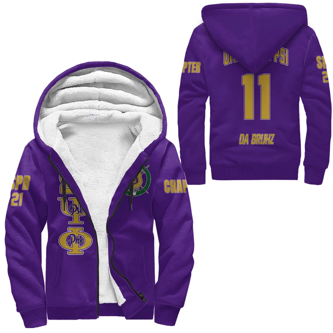 Fraternity Hoodie – Personalized Omega Psi Phi Purple Sherpa Hoodie