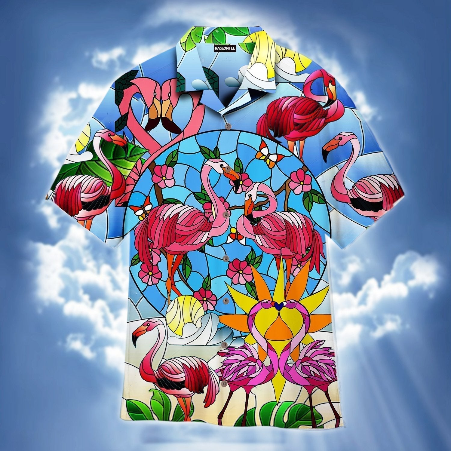 Pink Flamingo Stained Glass Hawaii Shirt For Men And Women Ha17881