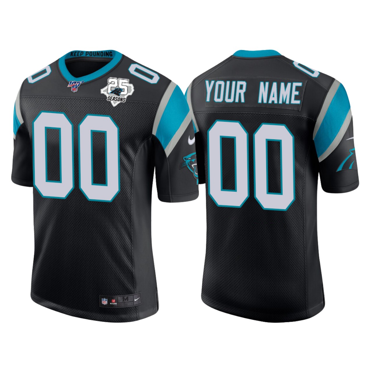 Carolina Panthers 25th Anniversary Custom Black Vapor Limited Jersey